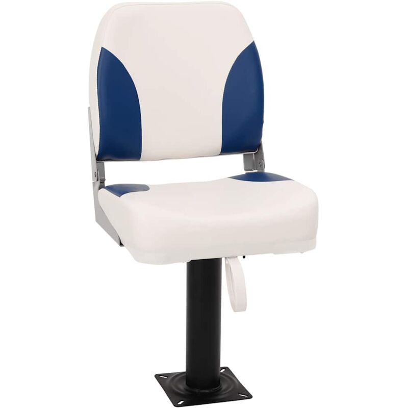 foto del prodotto vidaxl set sedile per barca pieghevole 2pz blu e bianco 41x36x48 cm