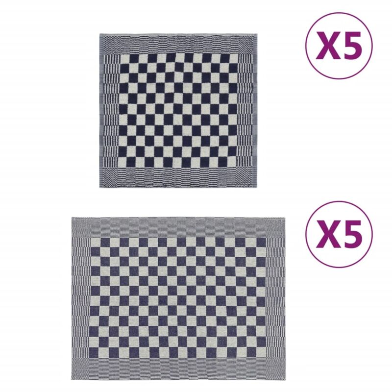 foto del prodotto vidaxl set strofinacci 10 pz in cotone blu e bianco