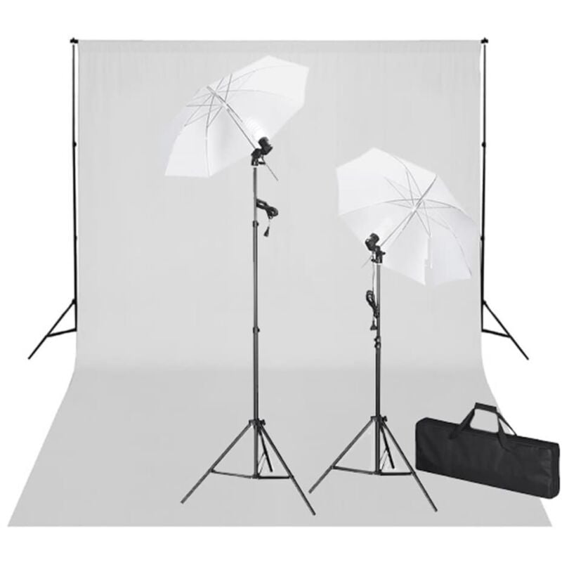 foto del prodotto vidaxl set studio fotografico 600x300 cm con luci e borsa di trasporto vari colori colore bianco