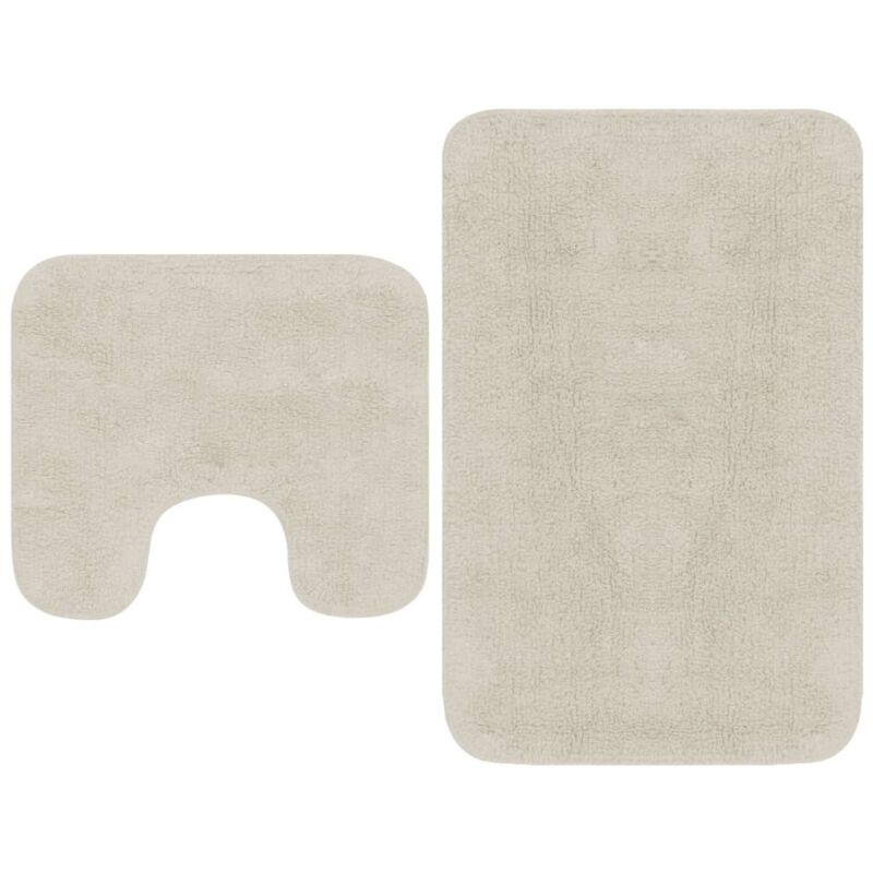 foto del prodotto vidaxl set tappetini per bagno 2 pz in tessuto bianco