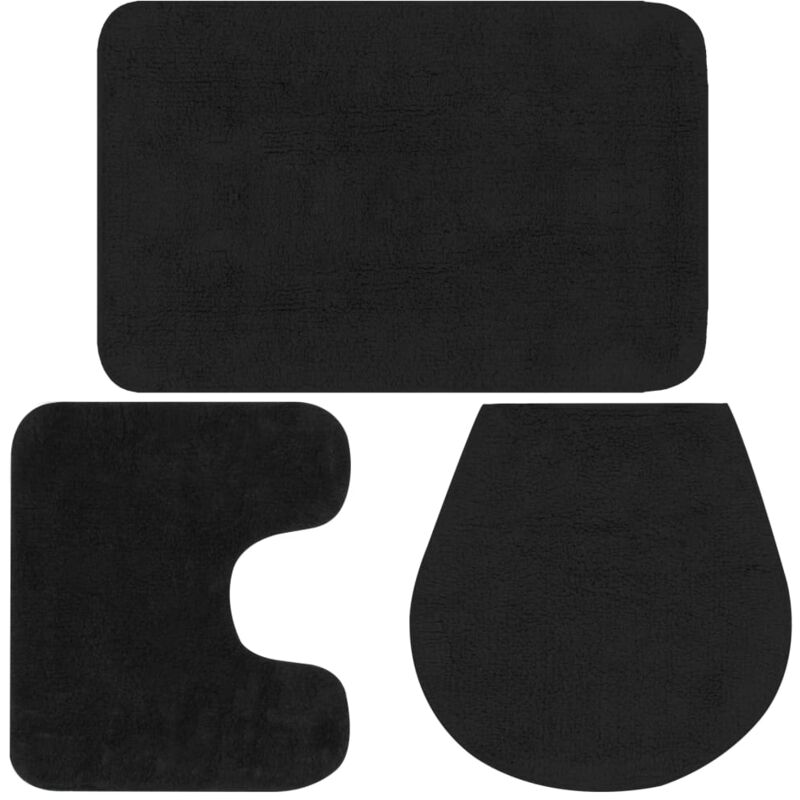 foto del prodotto vidaxl set tappetini per bagno 3 pz in tessuto antracite