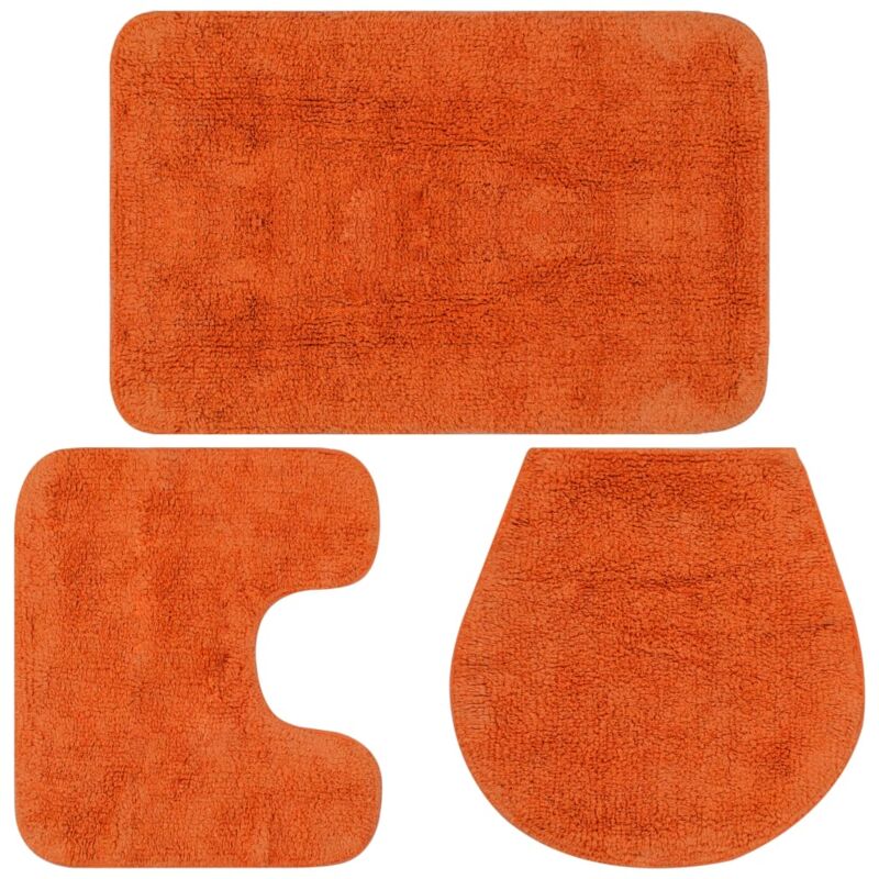 foto del prodotto vidaxl set tappetini per bagno 3 pz in tessuto arancione