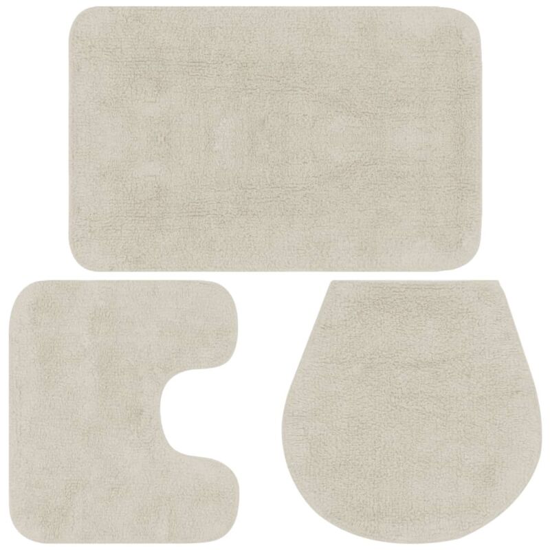 foto del prodotto vidaxl set tappetini per bagno 3 pz in tessuto bianco