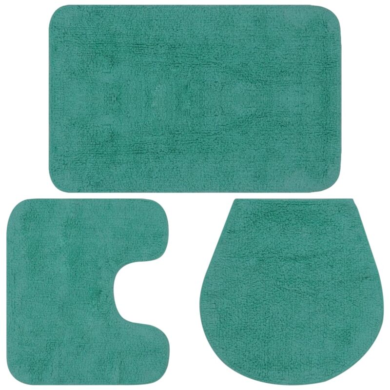 foto del prodotto vidaxl set tappetini per bagno 3 pz in tessuto turchese