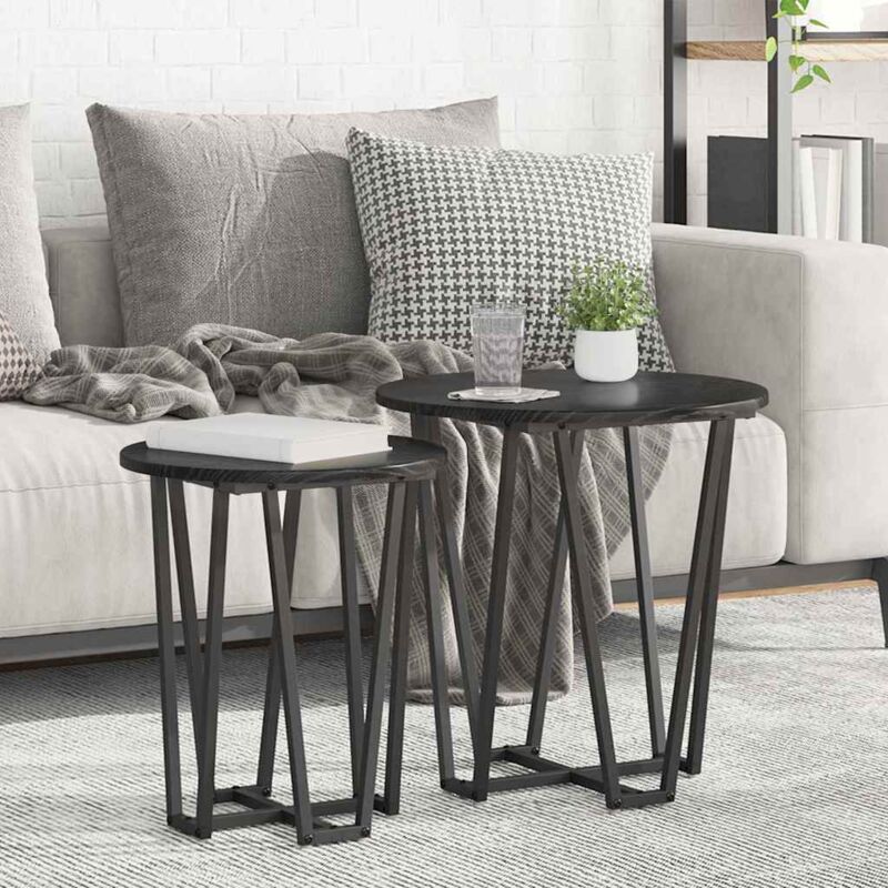 foto del prodotto vidaxl set tavolini 2 pcs rovere nero 50 x 50 x 50.5 cm