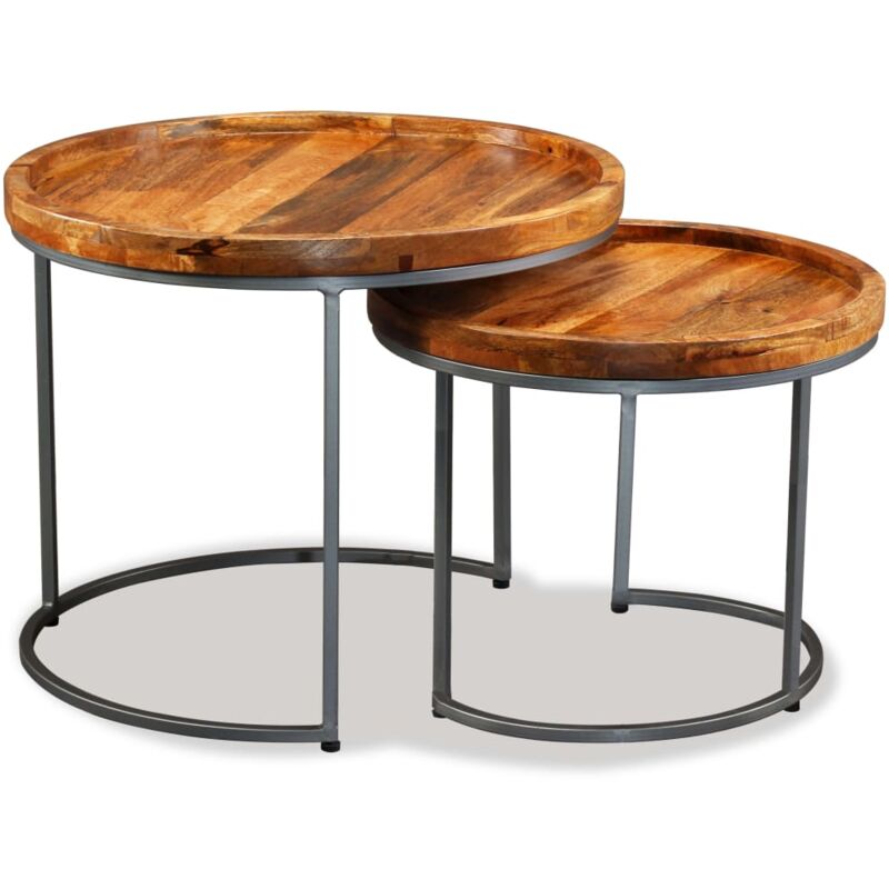 foto del prodotto vidaxl set tavolini da salotto 2 pz in legno massello di mango