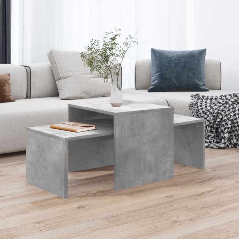 foto del prodotto vidaxl set tavolini da salotto grigio cemento 100x48x40 cm multistrato