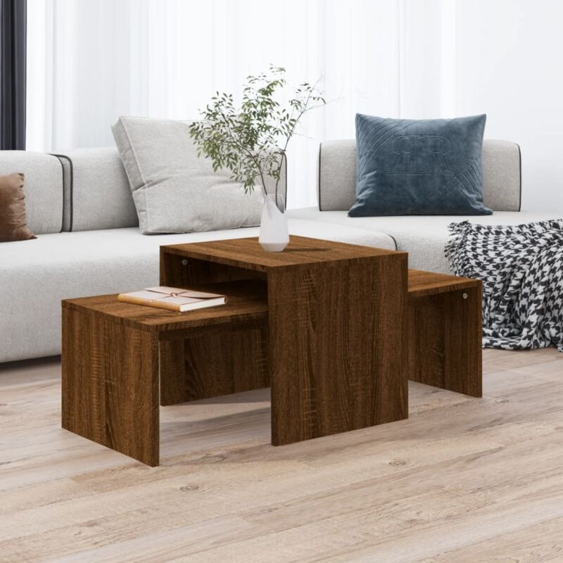 foto del prodotto vidaxl set tavolini salotto rovere marrone 100x48x40 cm multistrato
