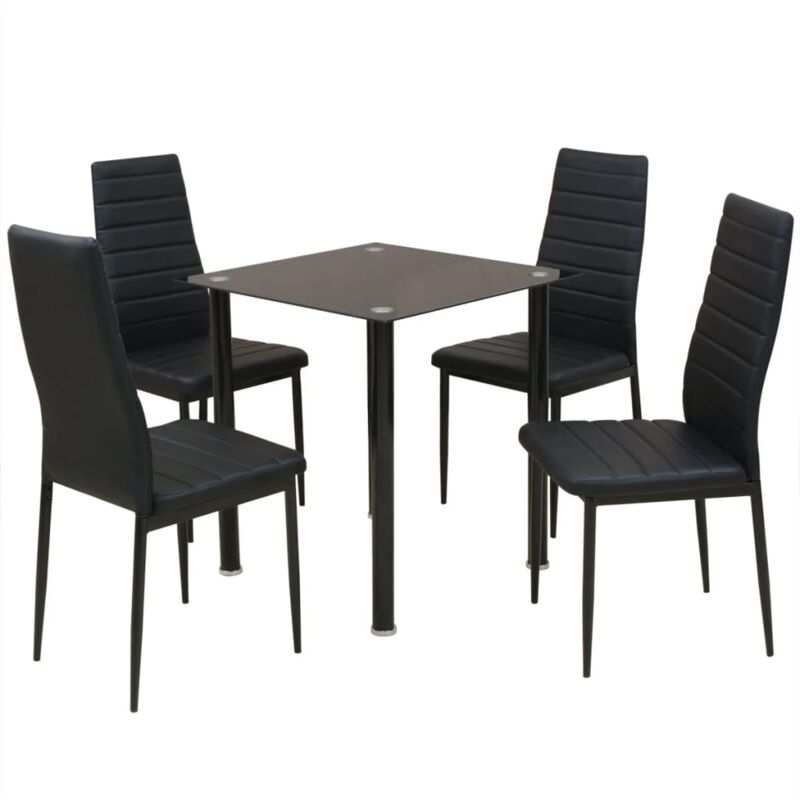 foto del prodotto vidaxl set tavolo e sedie da pranzo 5 pz nero