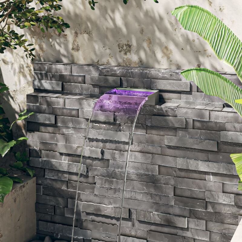 foto del prodotto vidaxl sfioratore a cascata con led rgb acciaio inox 30 cm 413002