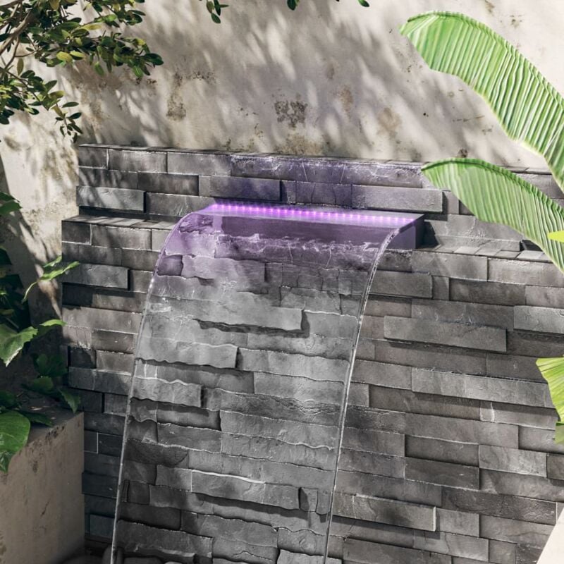 foto del prodotto vidaxl sfioratore a cascata con led rgb acrilico 60 cm 598320