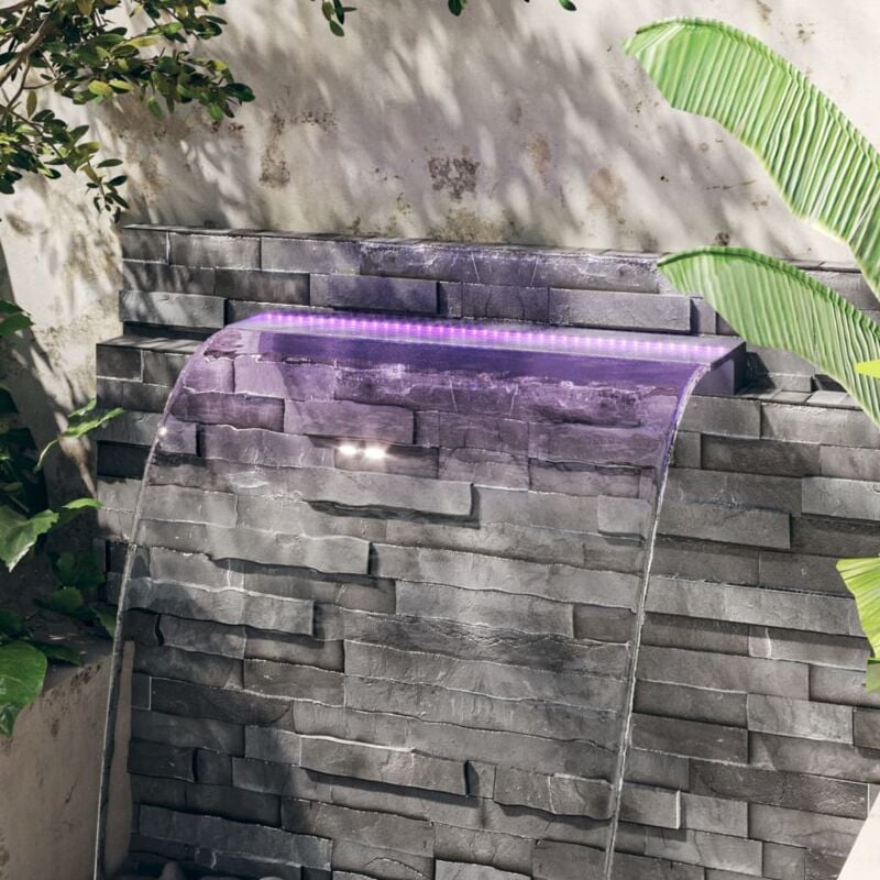 foto del prodotto vidaxl sfioratore a cascata con led rgb acrilico 90 cm