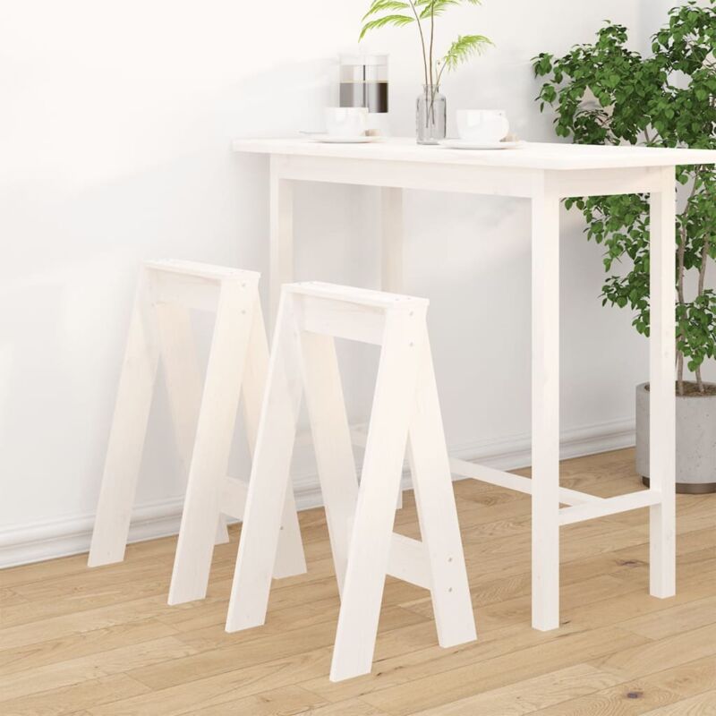 foto del prodotto vidaxl sgabelli 2 pz bianchi 40x40x75 cm in legno massello di pino