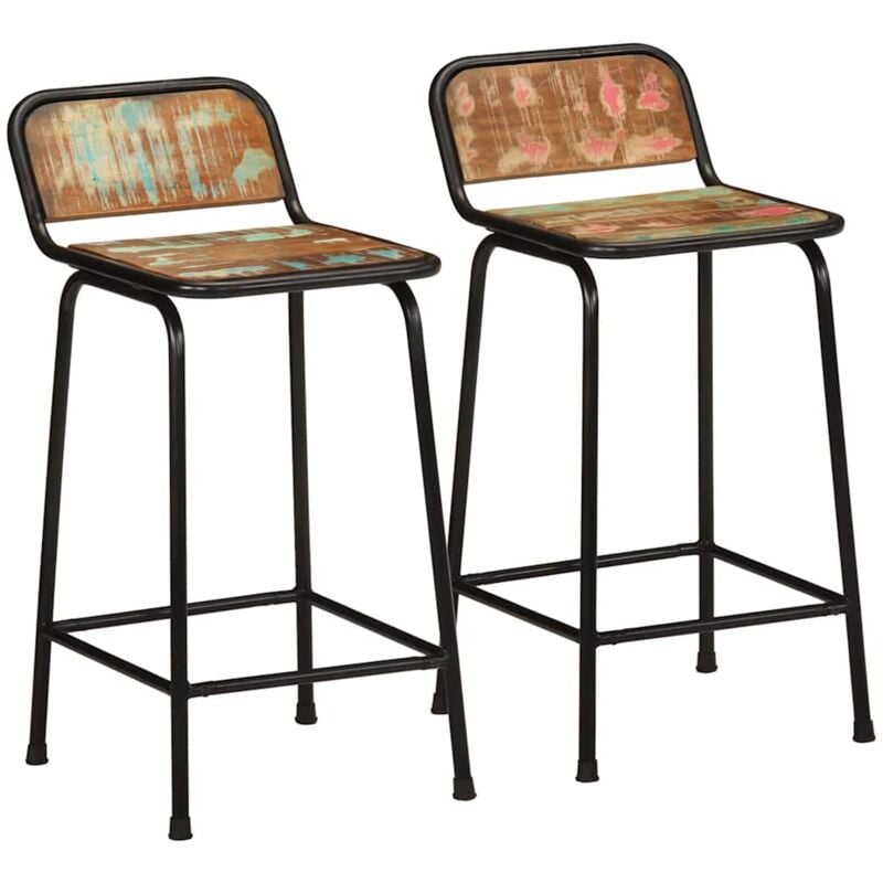 foto del prodotto vidaxl sgabelli da bar 2 pz 46x35,5x80 cm legno massello di recupero