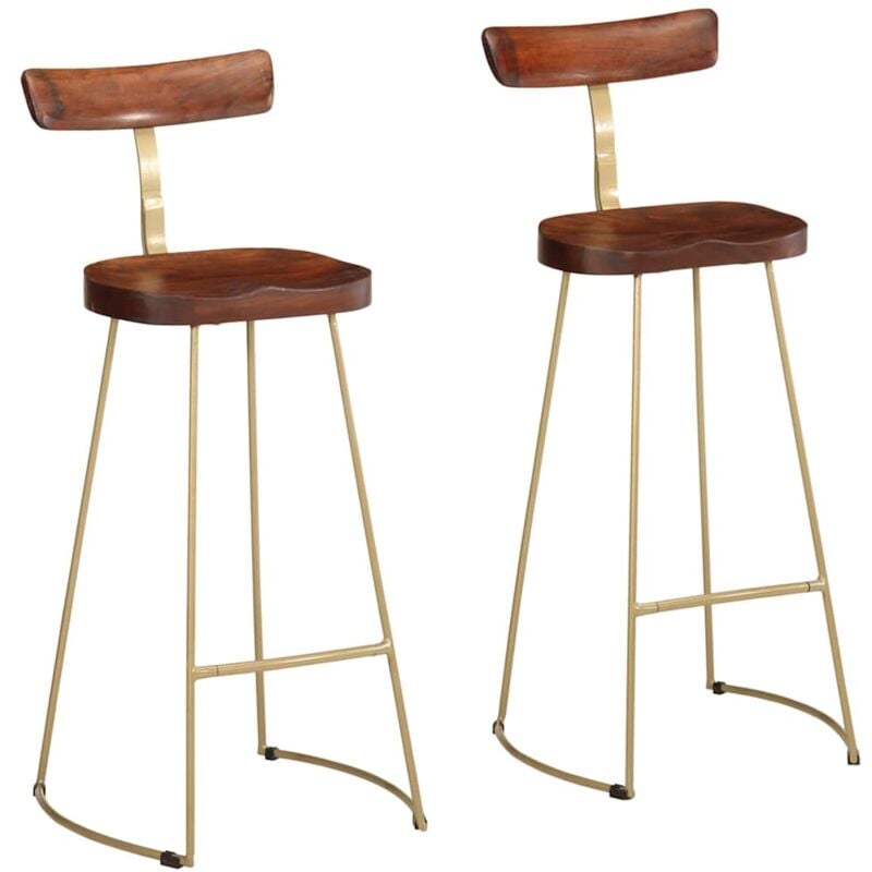 foto del prodotto vidaxl sgabelli da bar 2 pz 49x43x103 cm in legno massello di mango