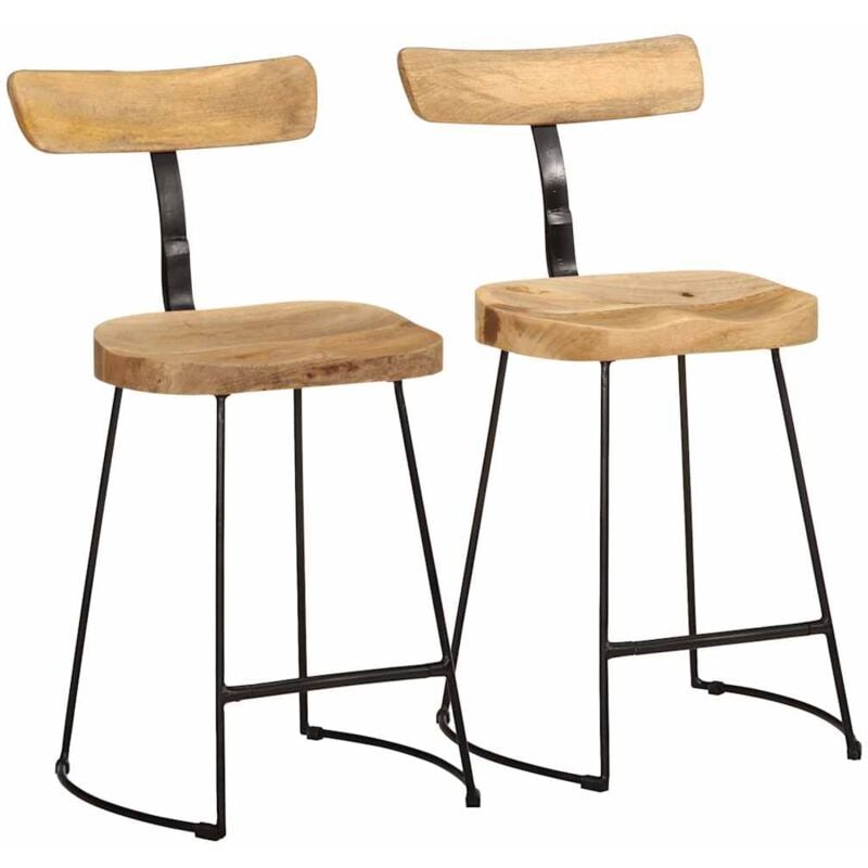 foto del prodotto vidaxl sgabelli da bar 2 pz 49x43x79 cm in legno massello di mango