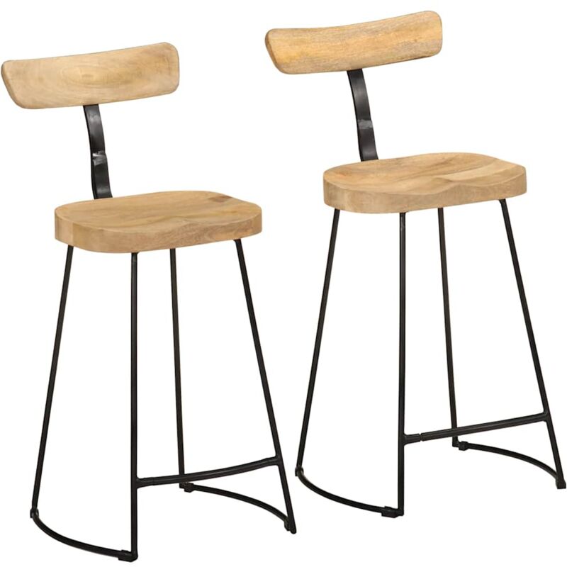 foto del prodotto vidaxl sgabelli da bar 2 pz 49x43x88 cm in legno massello di mango
