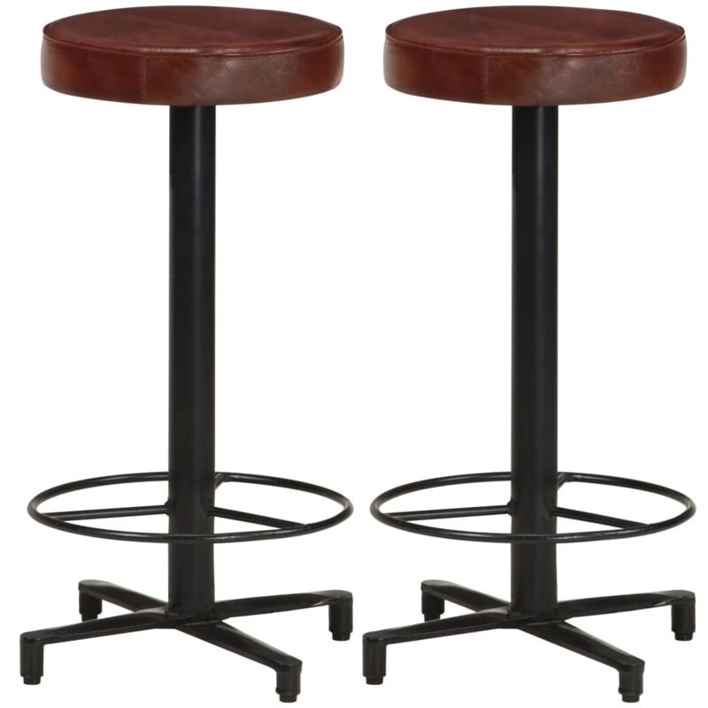 foto del prodotto vidaxl sgabelli da bar 2 pz 66 cm in vera pelle 153025