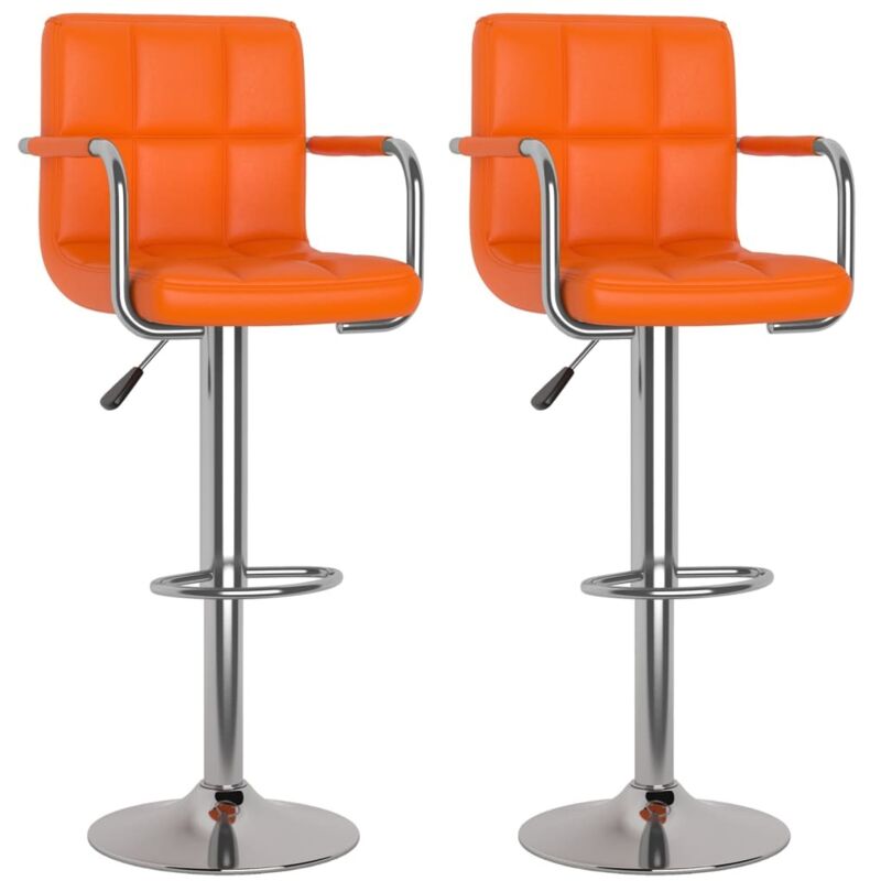 foto del prodotto vidaxl sgabelli da bar 2 pz arancioni in similpelle