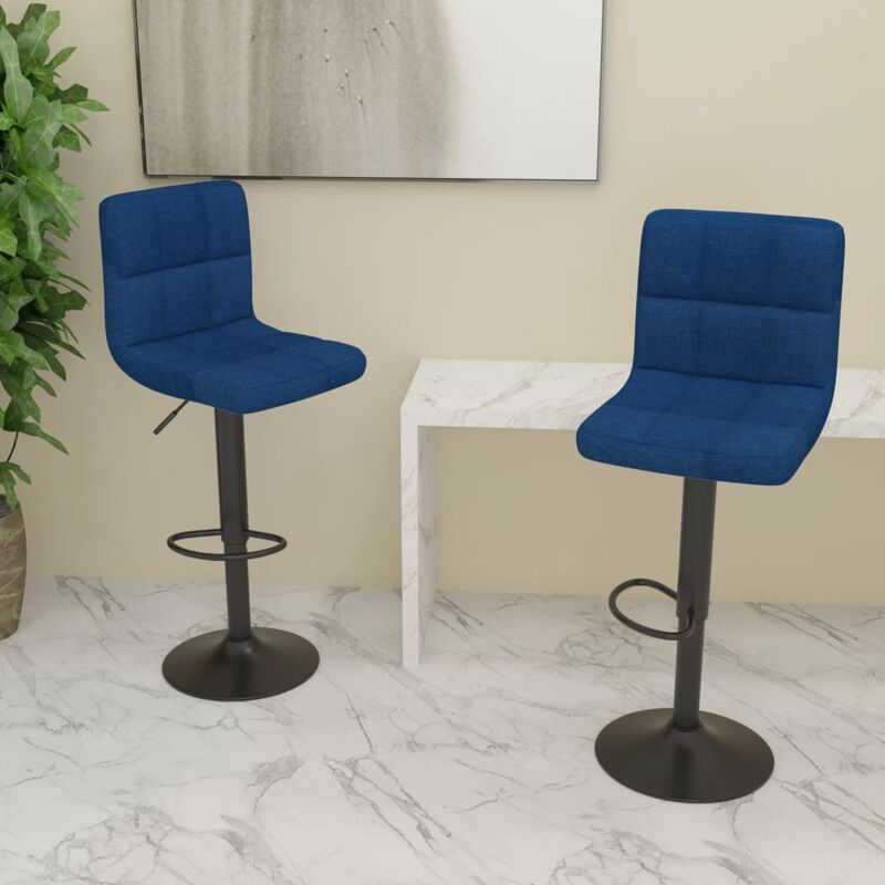 foto del prodotto vidaxl sgabelli da bar 2 pz blu in tessuto