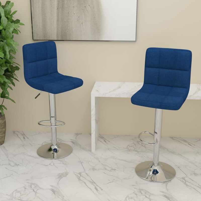 foto del prodotto vidaxl sgabelli da bar 2 pz blu in tessuto 973661