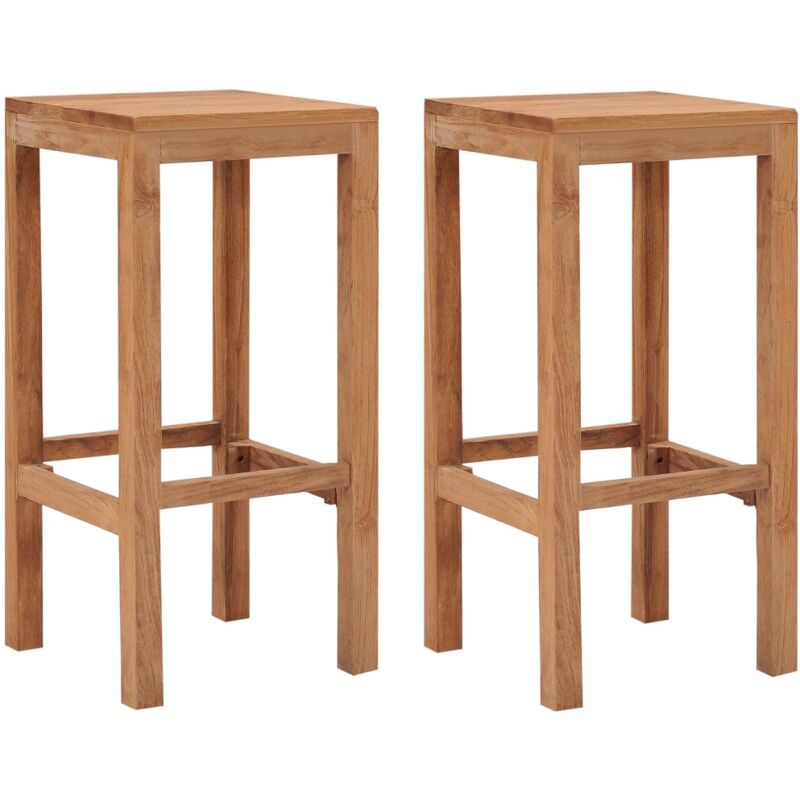 foto del prodotto vidaxl sgabelli da bar 2 pz in legno massello di teak 950535