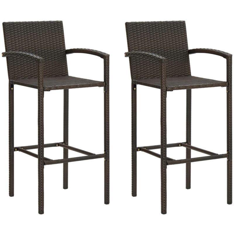 foto del prodotto vidaxl sgabelli da bar 2 pz marroni in polyrattan