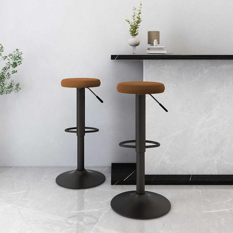foto del prodotto vidaxl sgabelli da bar 2 pz marroni in velluto 431409