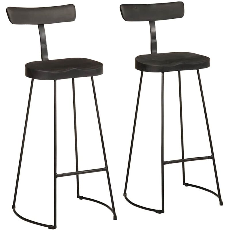 foto del prodotto vidaxl sgabelli da bar 2 pz neri 49x43x103 cm legno massello di mango