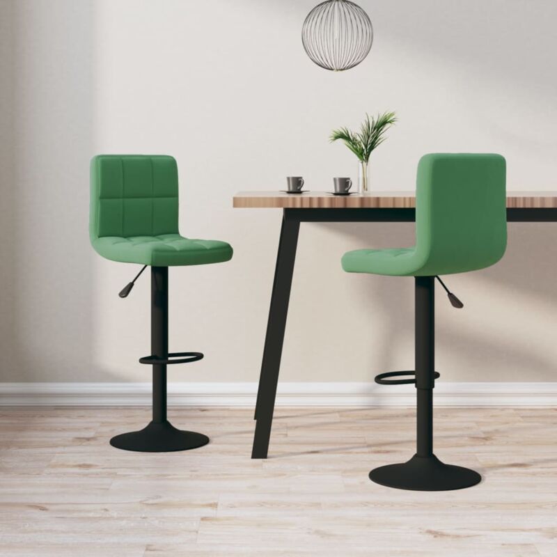 foto del prodotto vidaxl sgabelli da bar 2 pz verde scuro in velluto 839659
