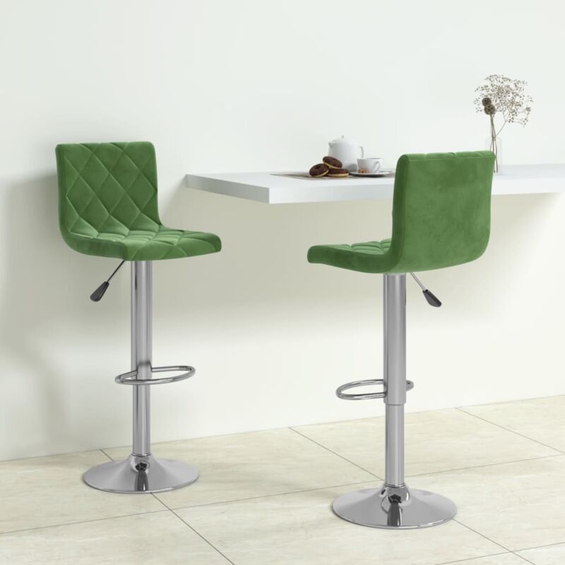 foto del prodotto vidaxl sgabelli da bar 2 pz verde scuro in velluto 943233