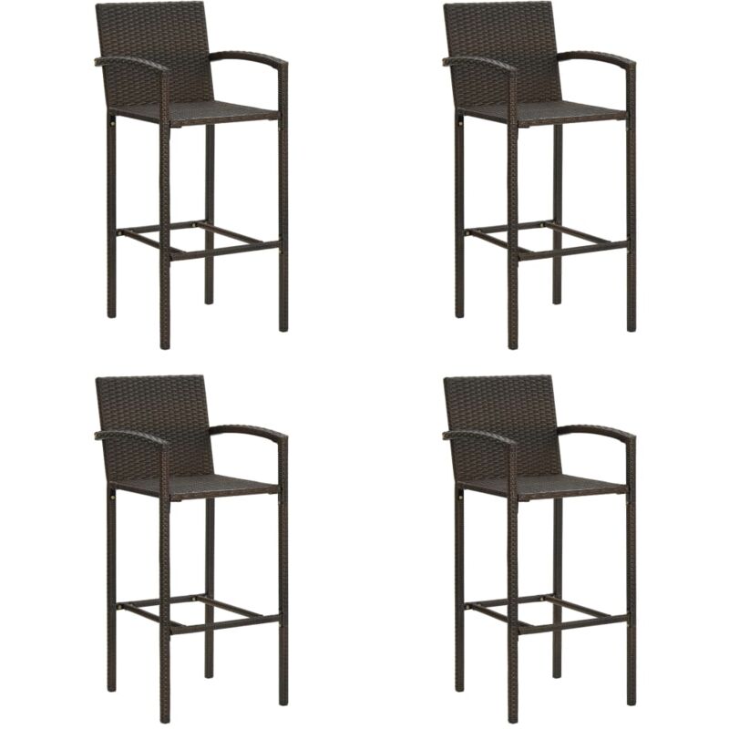 foto del prodotto vidaxl sgabelli da bar 4 pz marroni in polyrattan