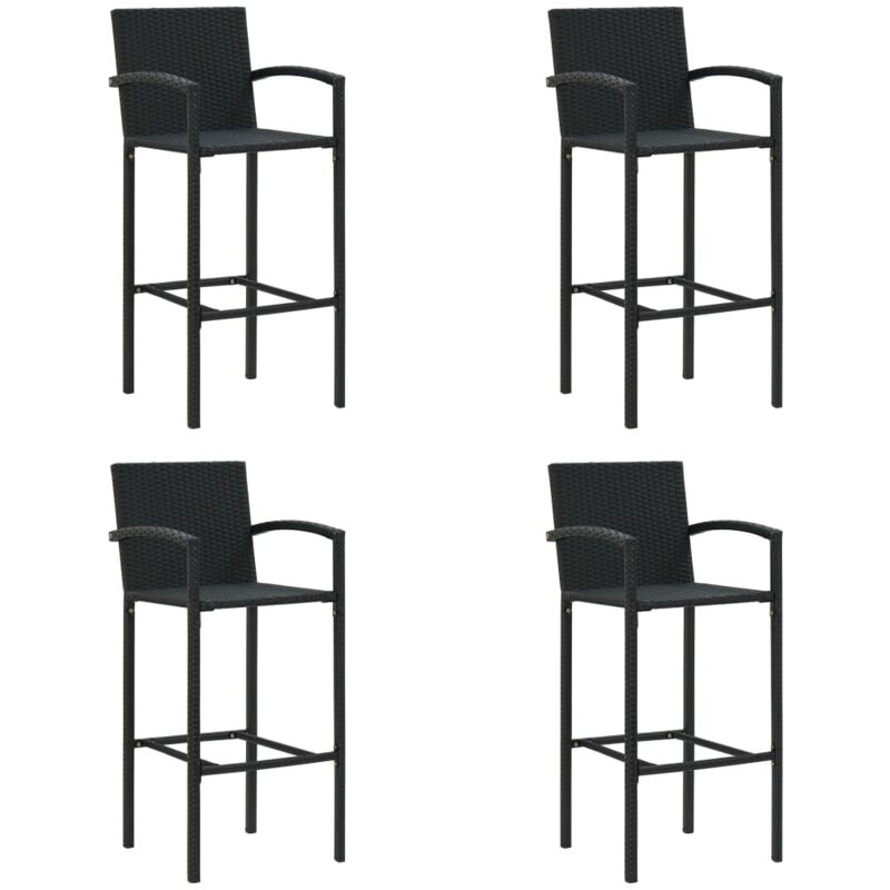 foto del prodotto vidaxl sgabelli da bar 4 pz neri in polyrattan