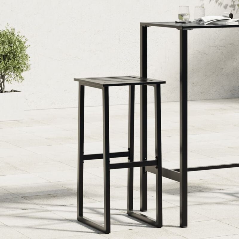 foto del prodotto vidaxl sgabelli da bar 4pz neri 38x38x80 cm acciaio verniciato polvere