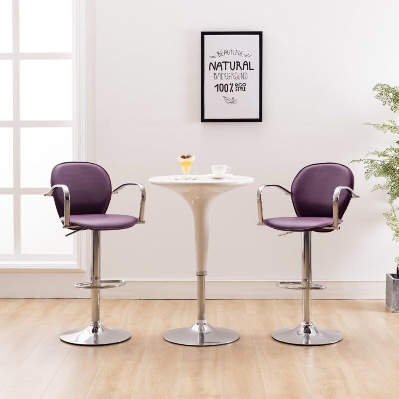 foto del prodotto vidaxl sgabelli da bar con braccioli 2 pz viola in similpelle 549814