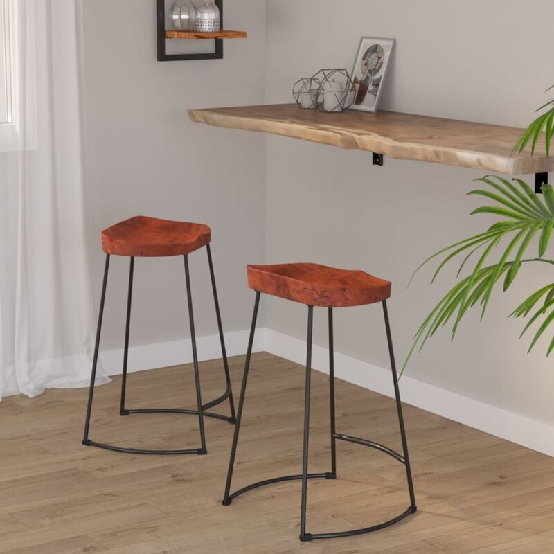 foto del prodotto vidaxl sgabelli da bar gavin 2 pz 45x40x63 cm legno massello di mango