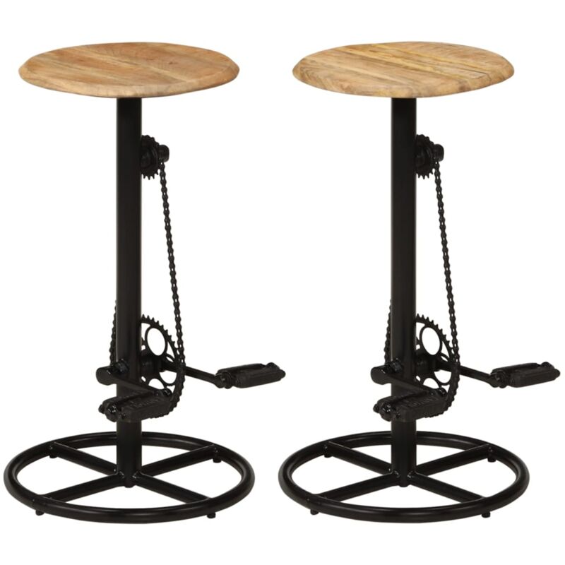 foto del prodotto vidaxl sgabelli da bar set 2 pz in legno massello e ferro stile industriale vari modelli modelli legno di mango