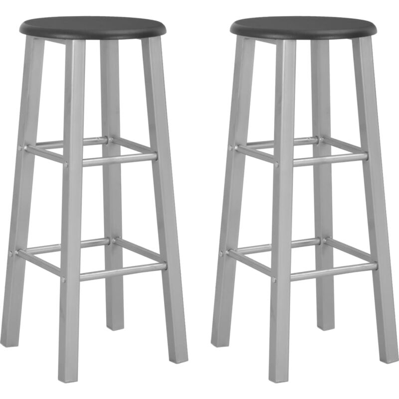 foto del prodotto vidaxl sgabelli da bar set 2 pz mdf con poggiapiedi stile industriale vari colori colore argento