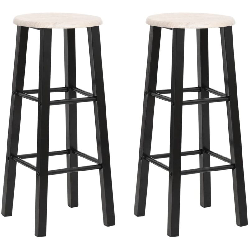 foto del prodotto vidaxl sgabelli da bar set 2 pz mdf con poggiapiedi stile industriale vari colori colore nero