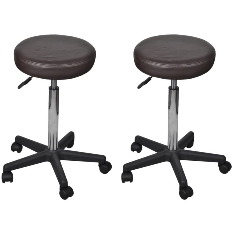 foto del prodotto vidaxl sgabelli da ufficio 2 pz marroni 35,5x84 cm in similpelle