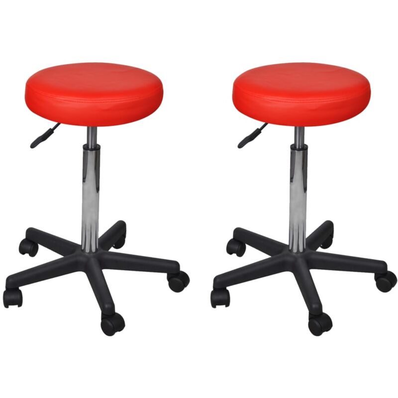 foto del prodotto vidaxl sgabelli da ufficio 2 pz rossi 35,5x84 cm in similpelle