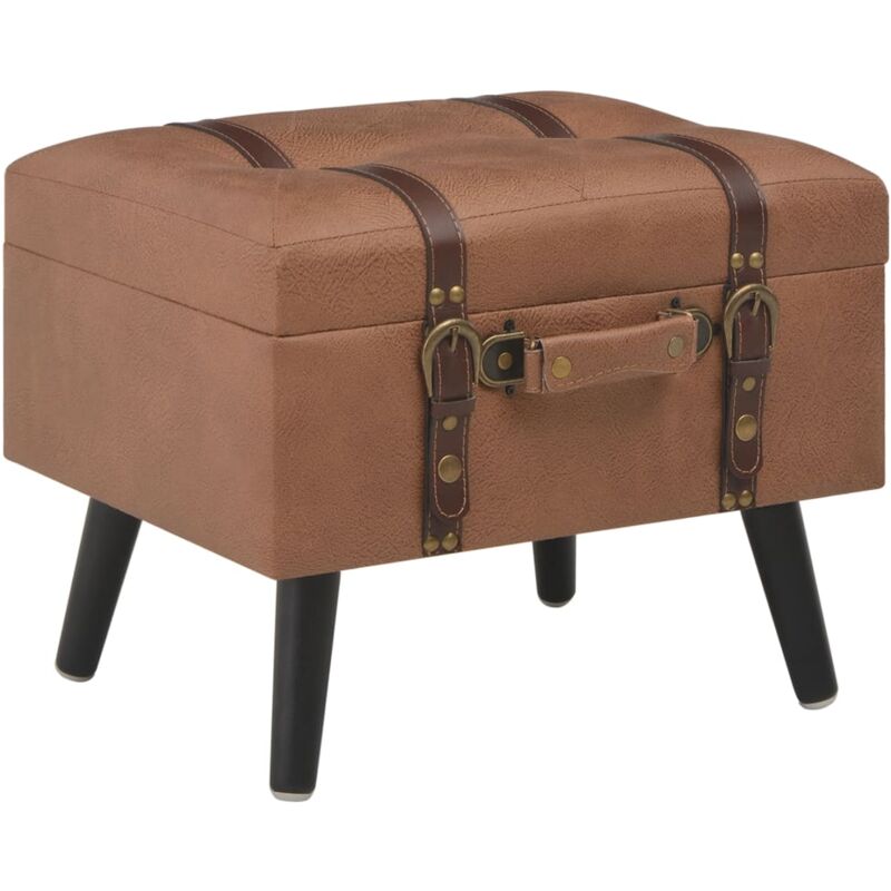 foto del prodotto vidaxl sgabello con contenitore 40 cm in similpelle marrone