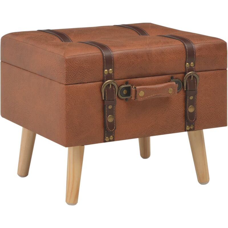 foto del prodotto vidaxl sgabello con contenitore in ecopelle a forma di valigia vari colori colore tanno