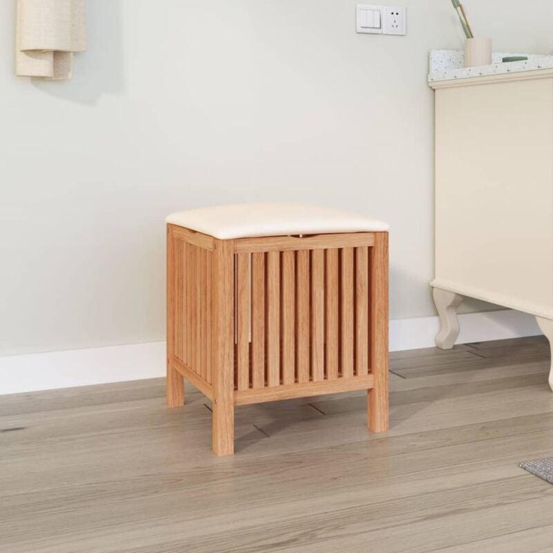 foto del prodotto vidaxl sgabello da bagno 40,5x40x52 cm in legno massello di noce