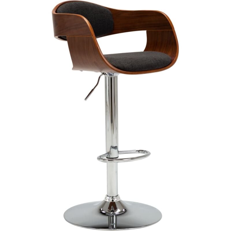 foto del prodotto vidaxl sgabello da bar in ecopelle e legno piegato con poggiapiedi stile moderno vari colori colore grigio e marrone scuro