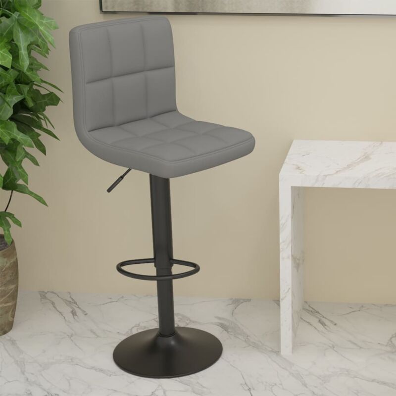 foto del prodotto vidaxl sgabello da bar o cucina in tessuto di vari colori piede nero cromato colore grigio chiaro