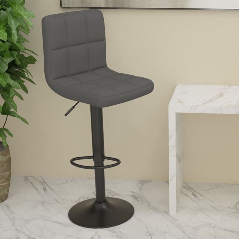 foto del prodotto vidaxl sgabello da bar o cucina in tessuto di vari colori piede nero cromato colore grigio scuro
