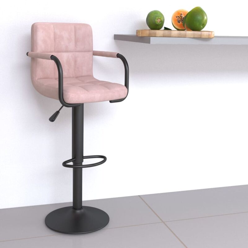 foto del prodotto vidaxl sgabello da bar rosa in velluto