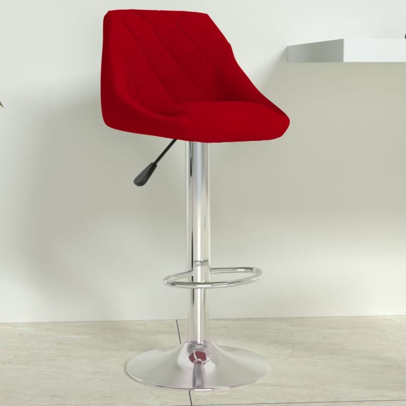foto del prodotto vidaxl sgabello da bar rosso vino in velluto 781316