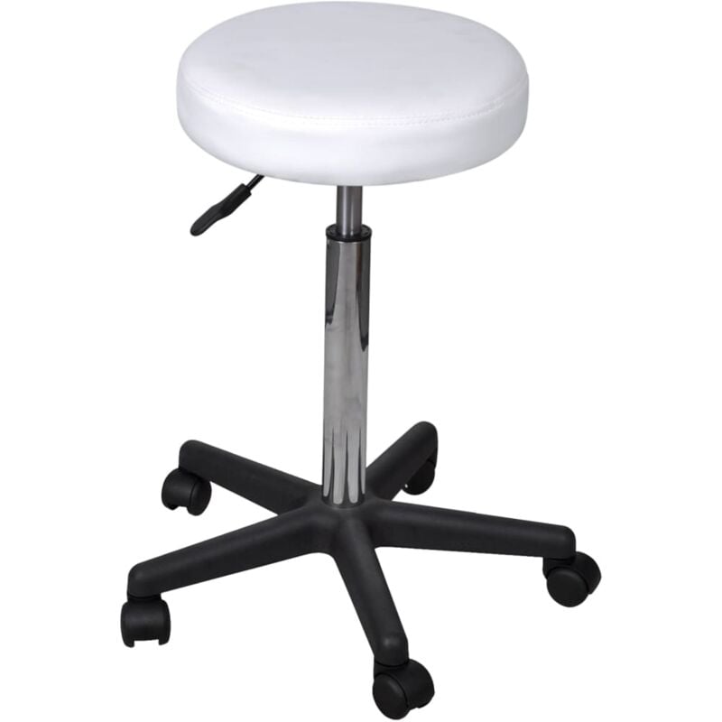 foto del prodotto vidaxl sgabello da ufficio lavoro in ecopelle con ruote con sollevamento a gas vari colori colore bianco